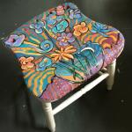 Rocoflo, half a chair makes a colorful stool